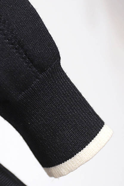 Black V Lace-Trim Cardigan