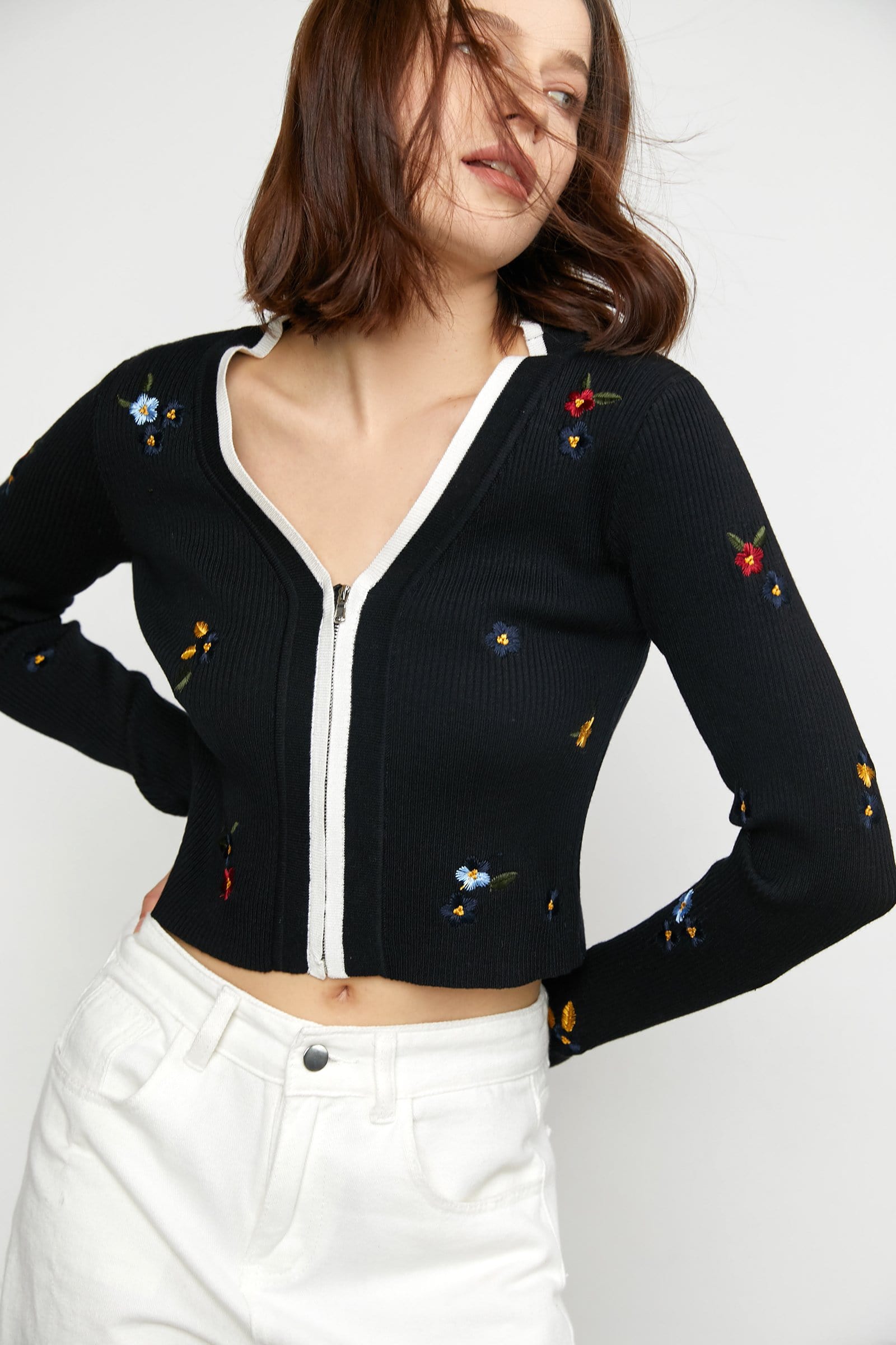 Gillespie Black Contrast Trim Cardigan
