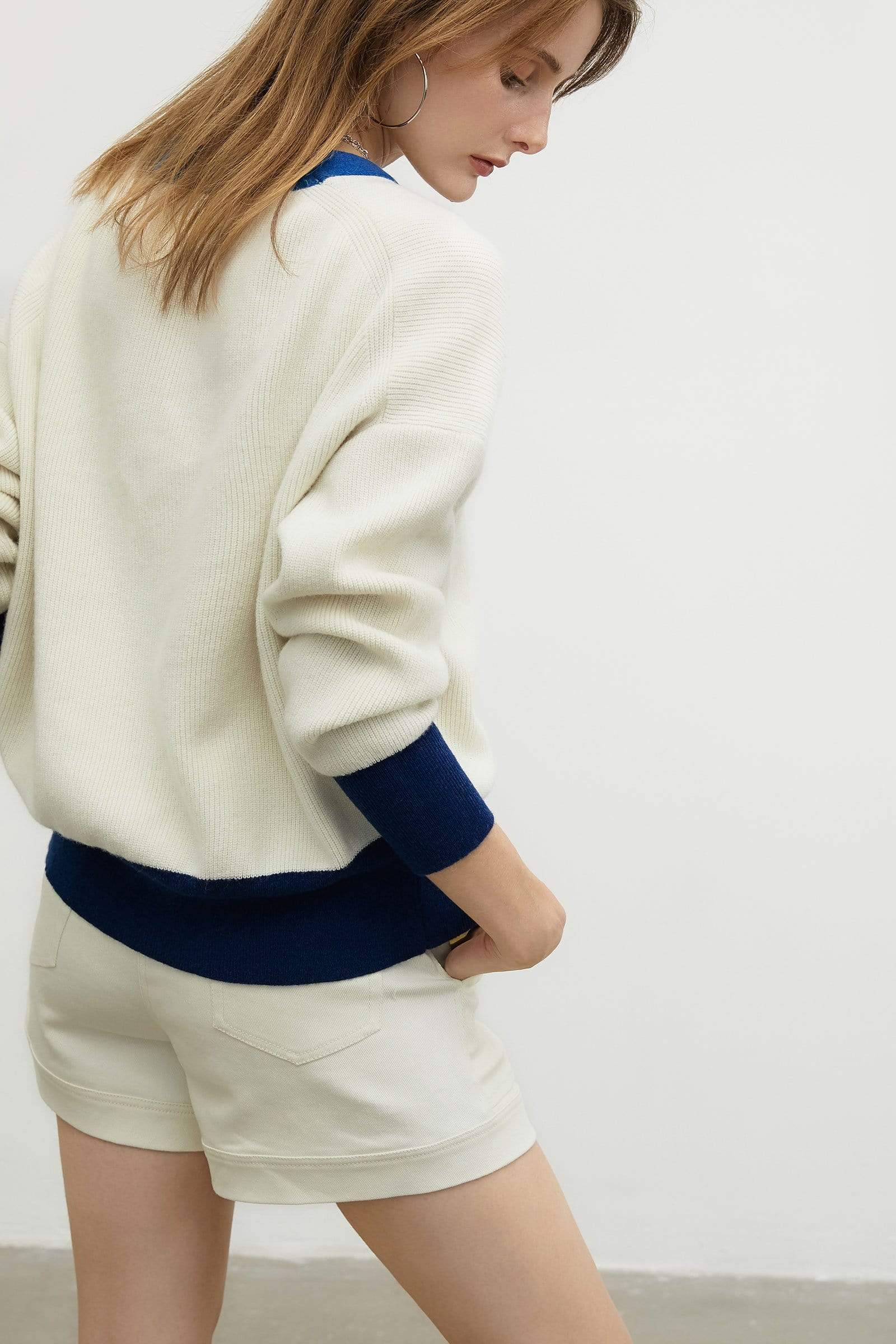 Dana Ivory Contrast Cardigan