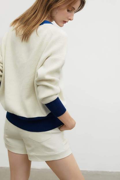 Dana Ivory Contrast Cardigan