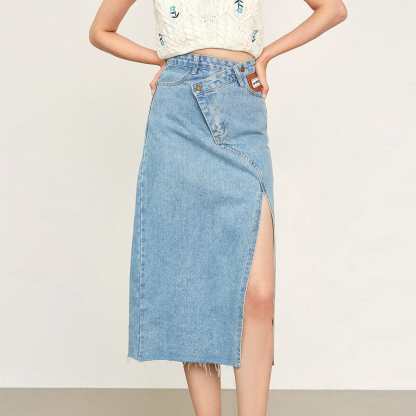 Samaria Light Sky Blue Asymmetrical Skirt