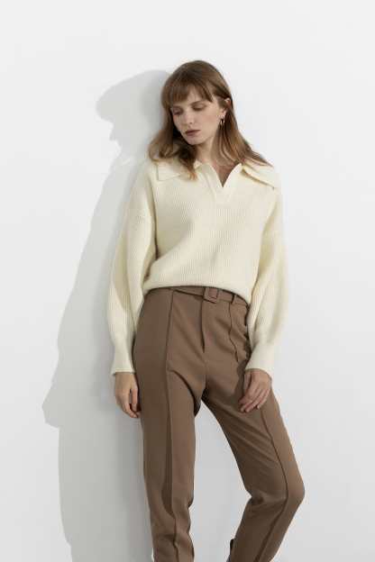 Henrietta Ivory Collared Sweater