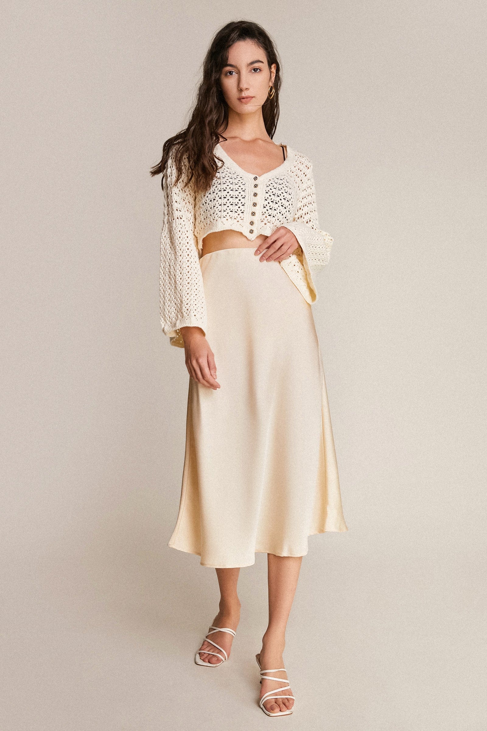 Ivory a 2024 line midi skirt