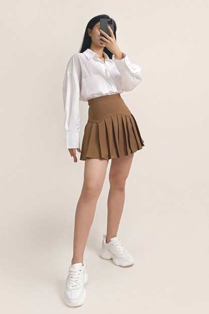 Peru Pleated High Rise Mini Skirt