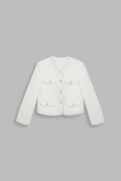 April Ivory Button Up Jacket