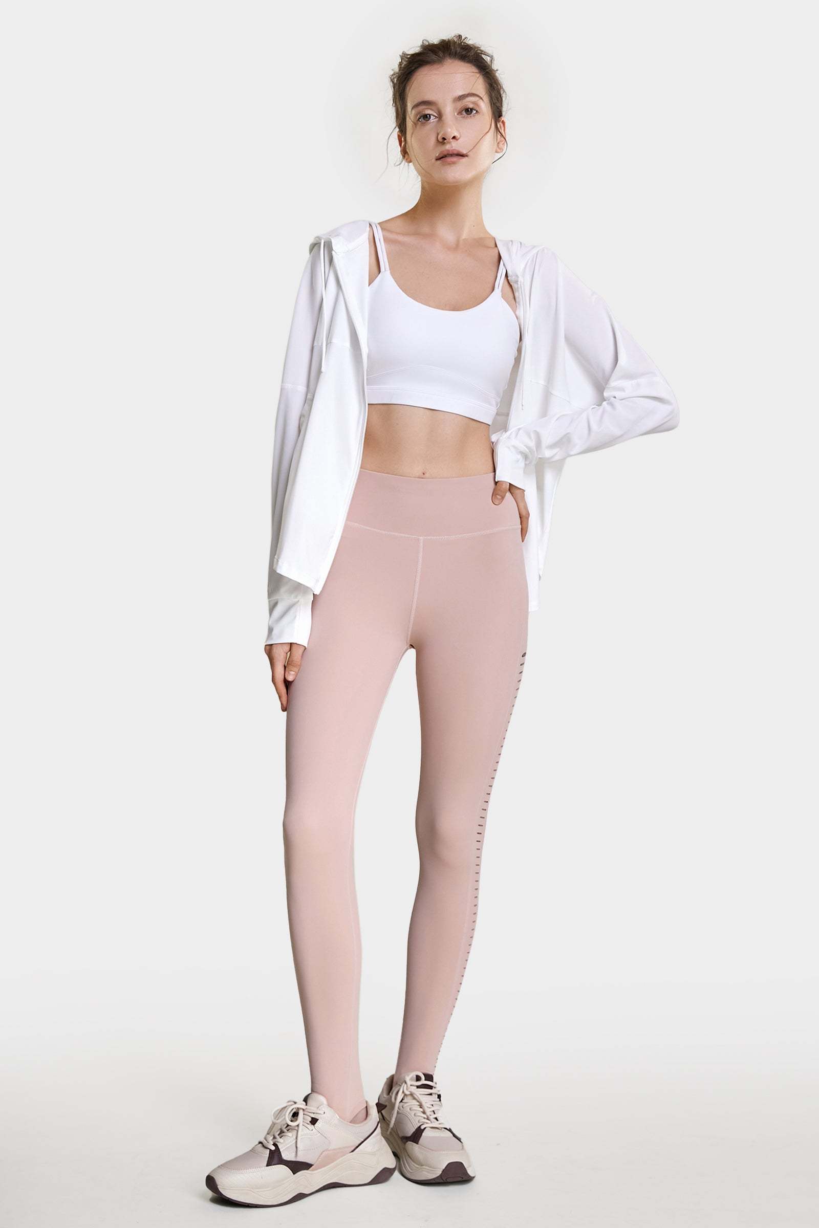 White UV Protection Zip-Up Hoodie