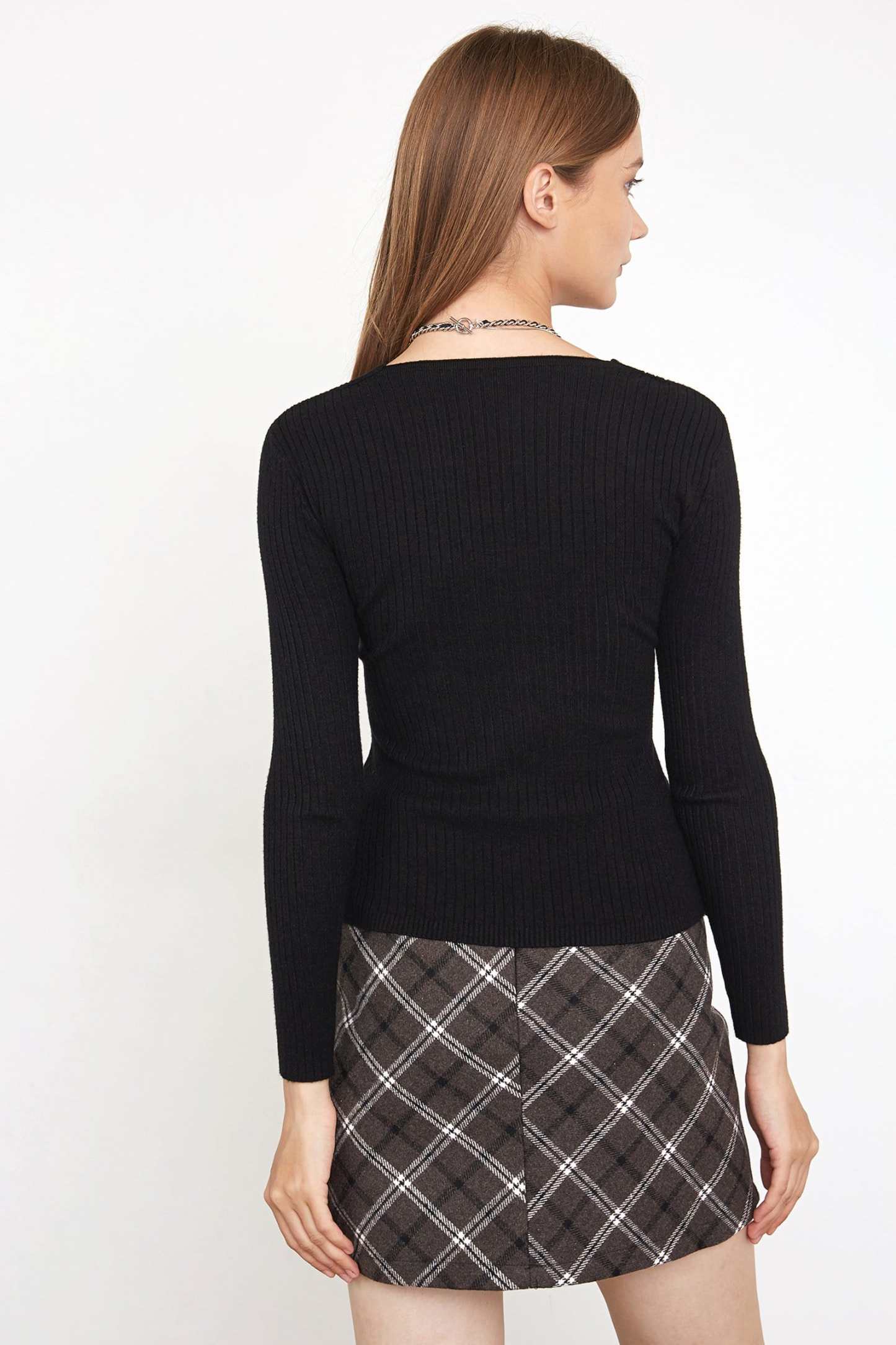 Myrline Black V-Neck Sweater