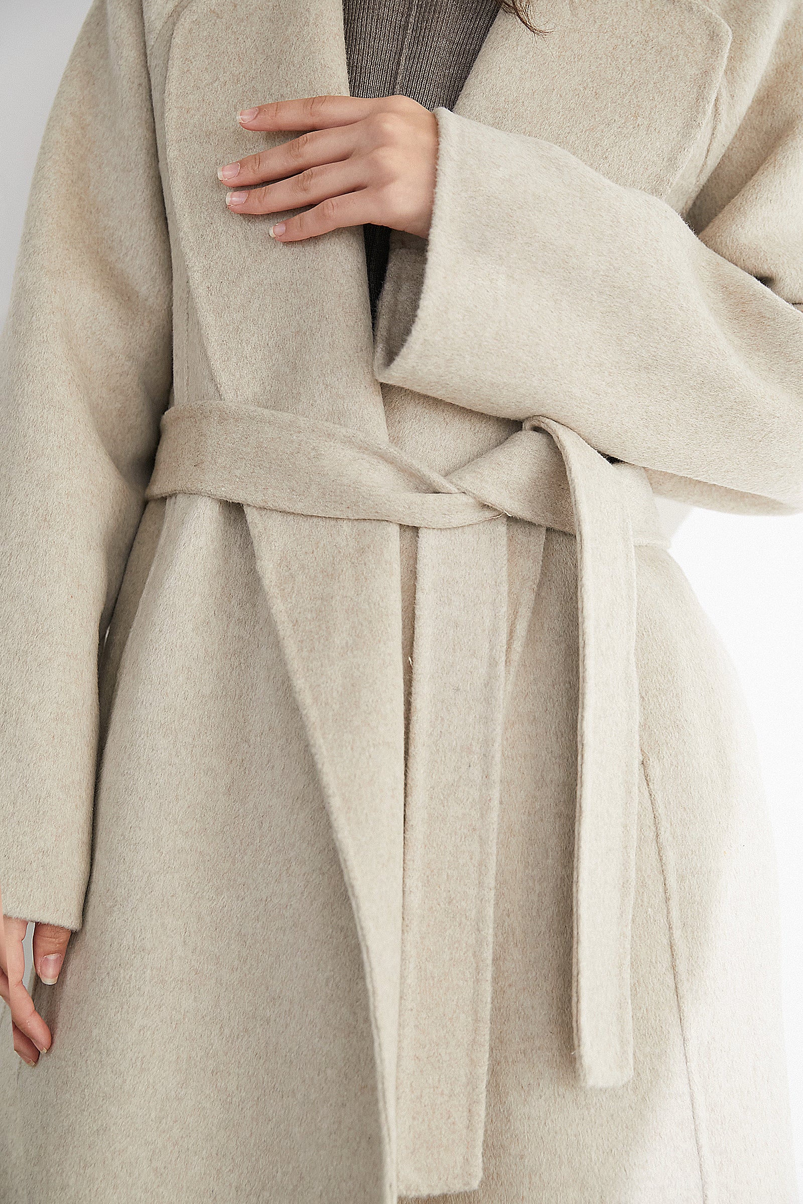 Araminta Linen 100% Wool Single-Breasted Coat