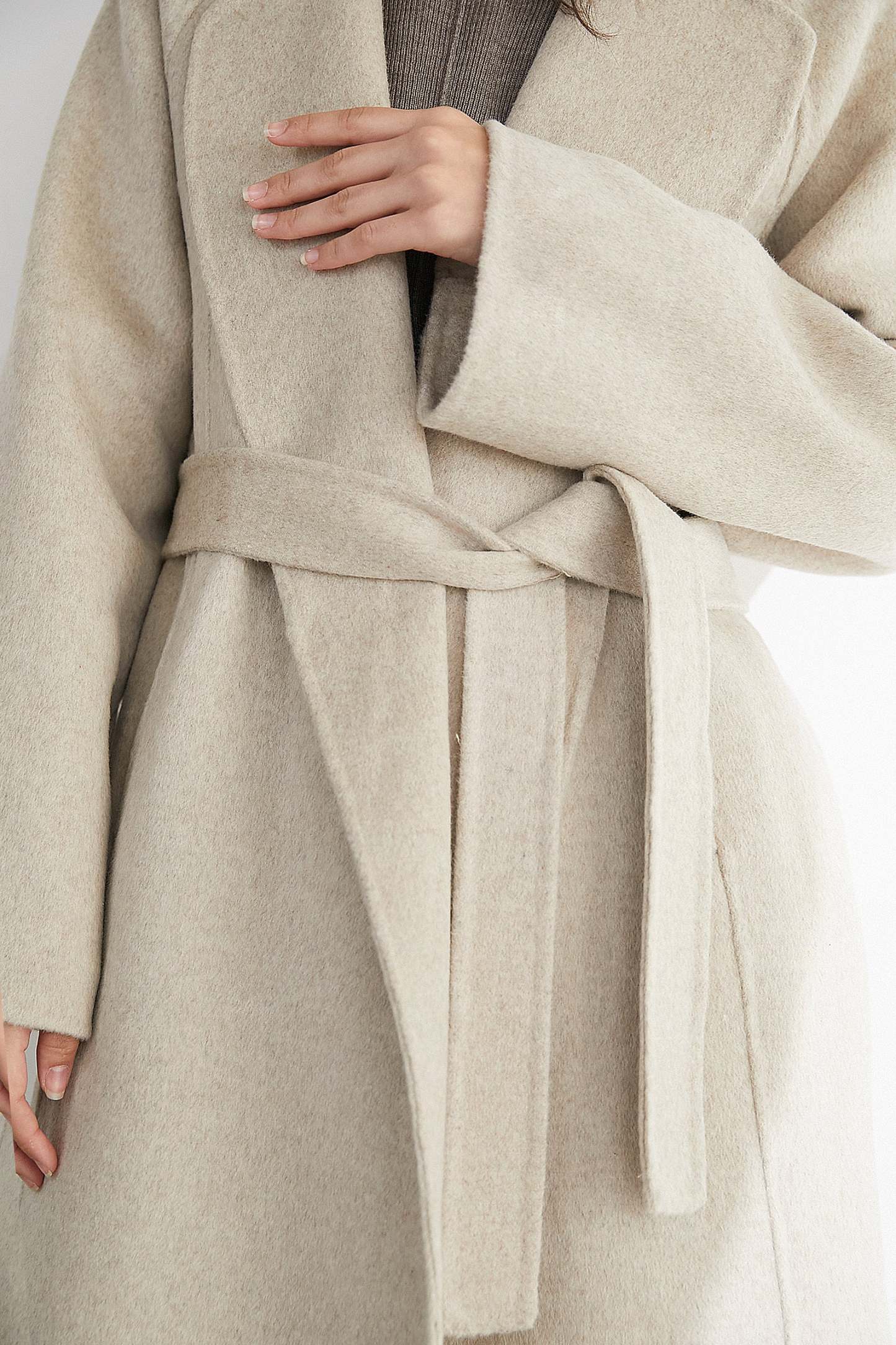 Araminta Linen 100% Wool Single-Breasted Coat