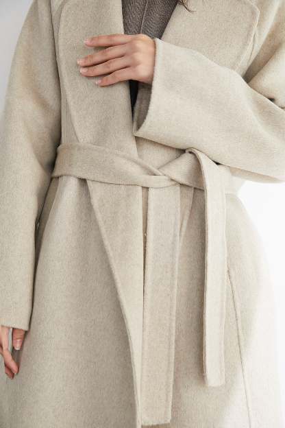 Araminta Linen 100% Wool Single-Breasted Coat