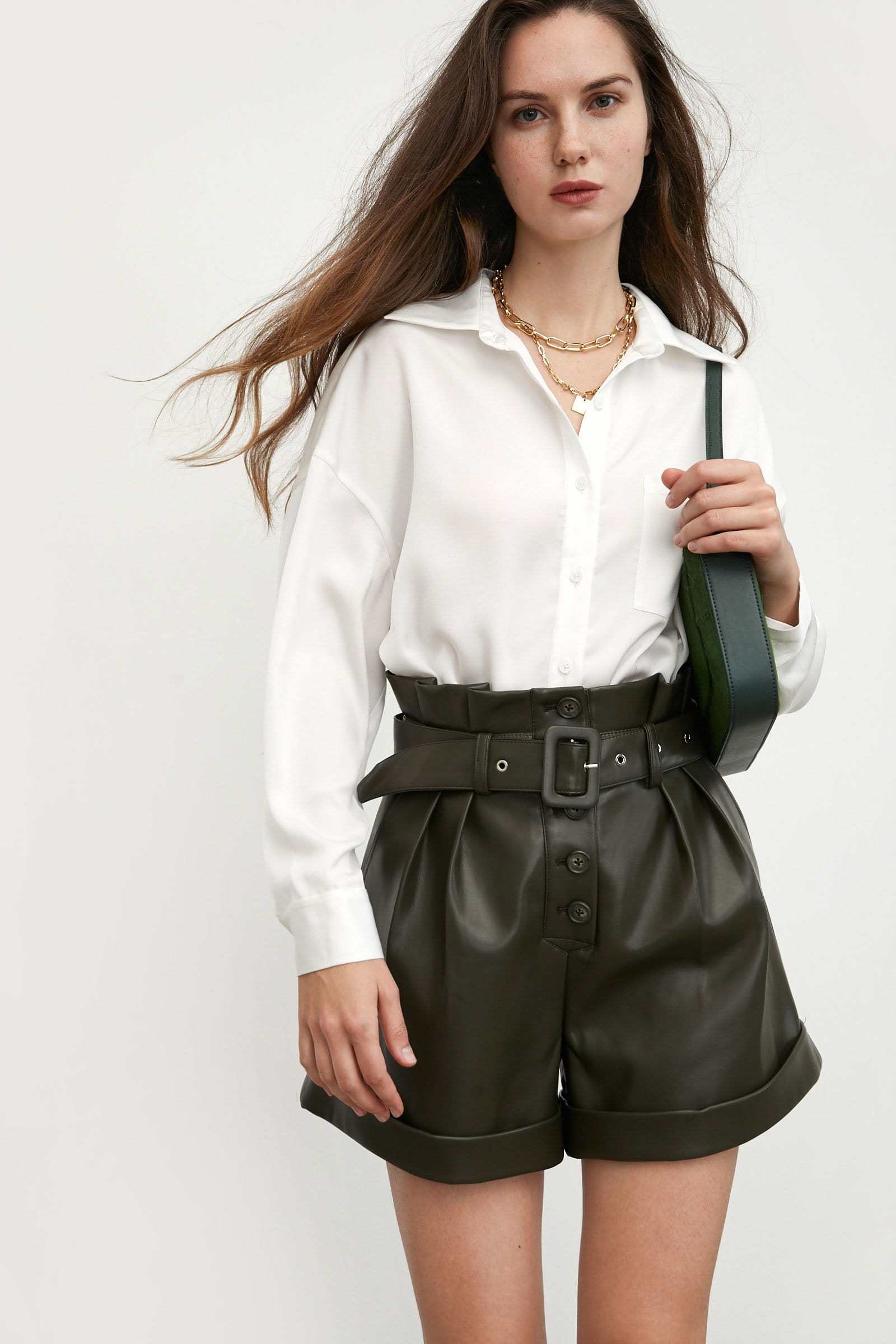 Silky White Button-Up Blouse