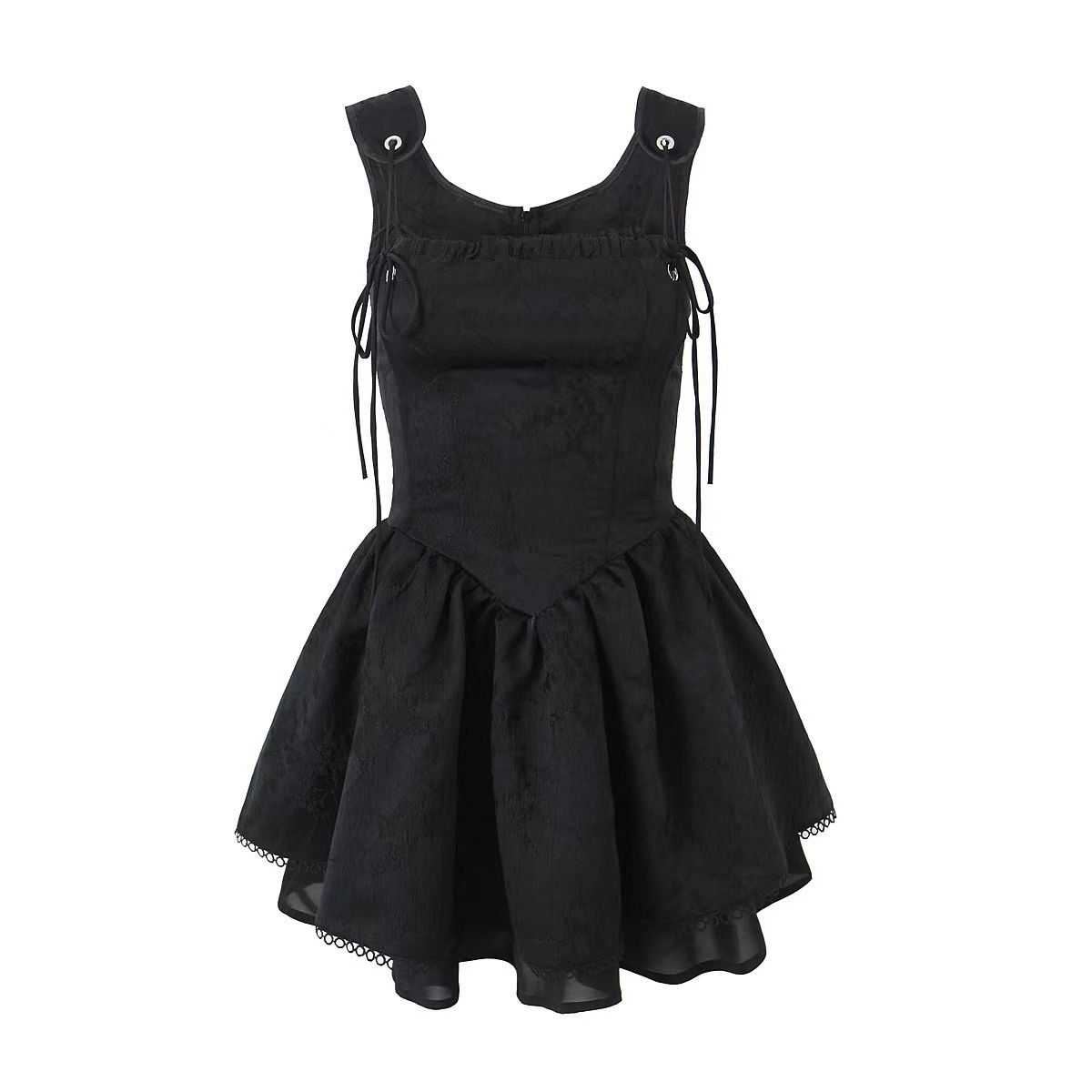 Retro Waist Sexy Princess Wind Jacquard Dress Temperament Elegant Short Dress