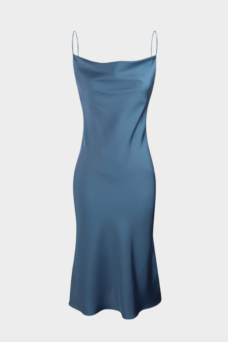 Aurelie Blue Midi Slip Dress