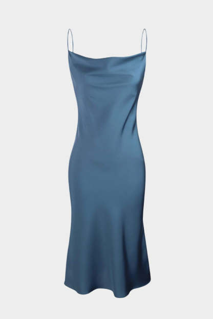 Aurelie Blue Midi Slip Dress