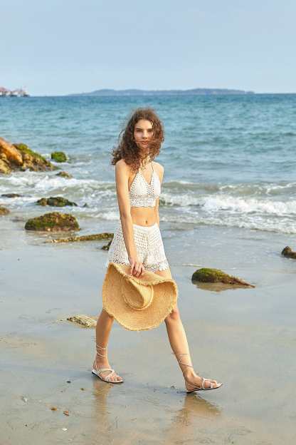 White Hollow Out Crochet Bikini Top