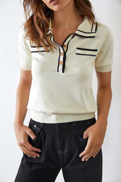 Anika Cornsilk Lapel Sweater