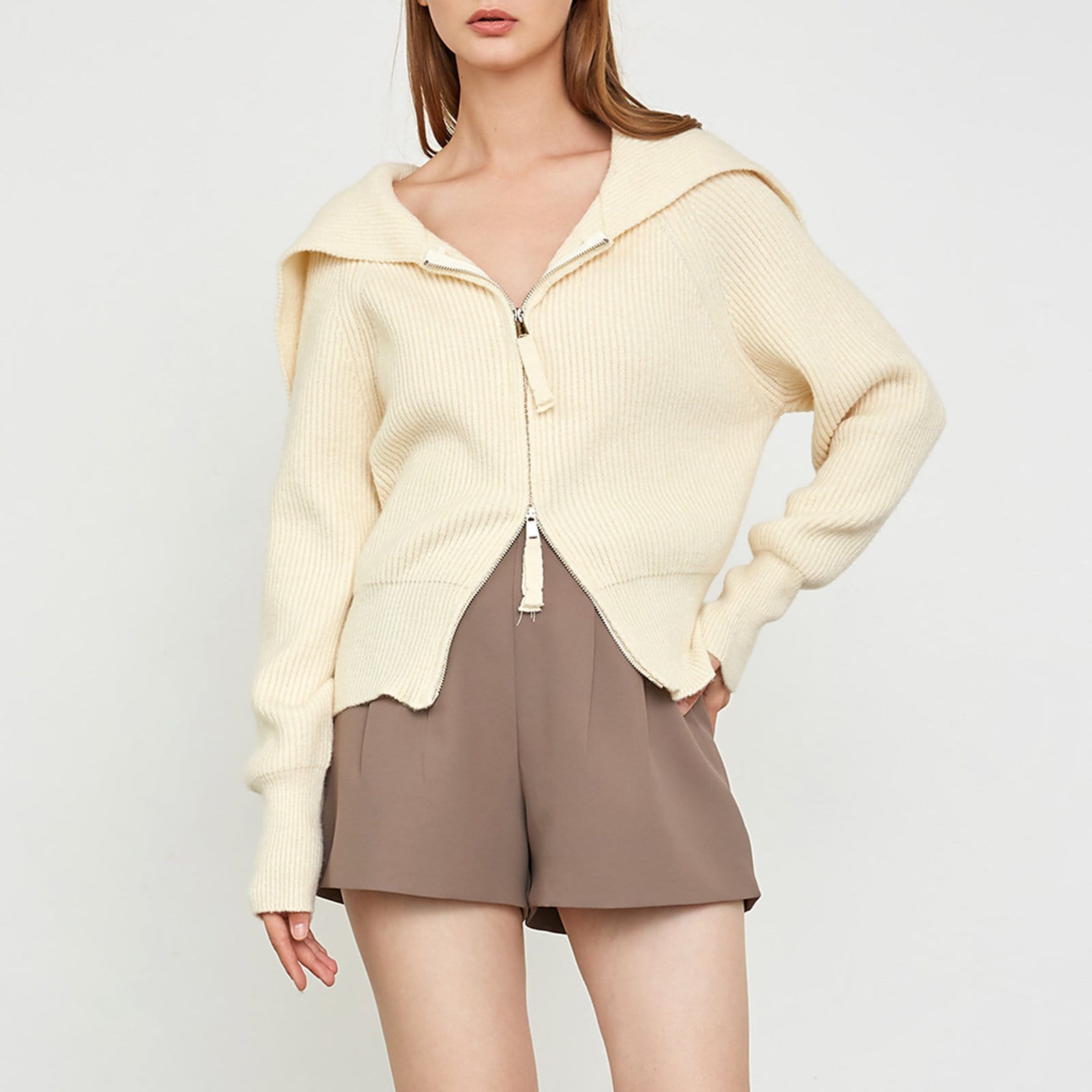 Niah Beige Long Sleeve Cardigan