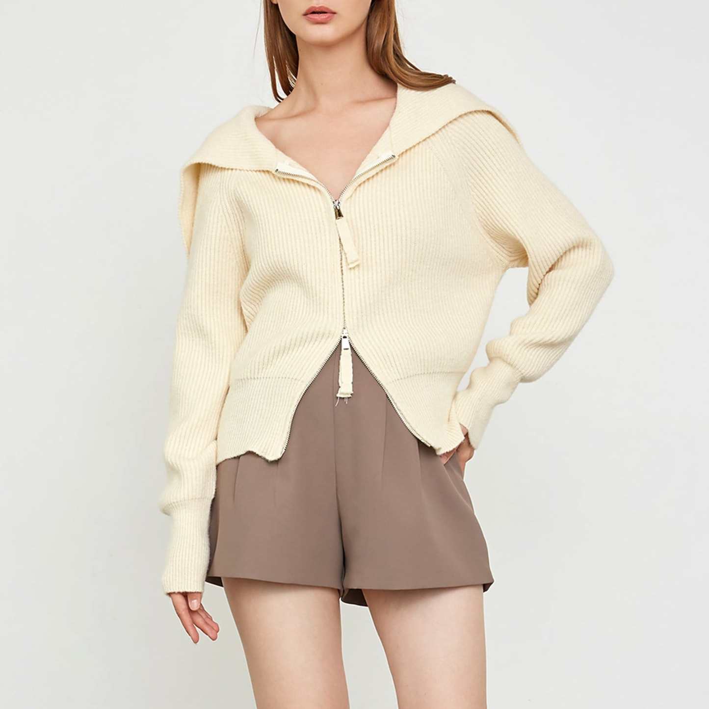 Niah Beige Long Sleeve Cardigan