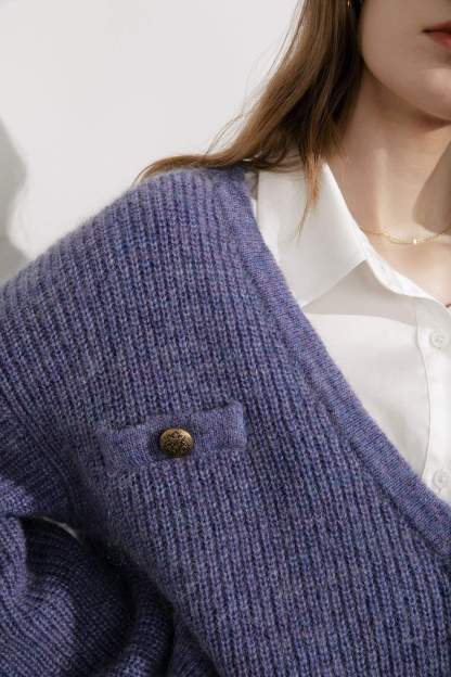 Elsie Purple Oversized Cardigan