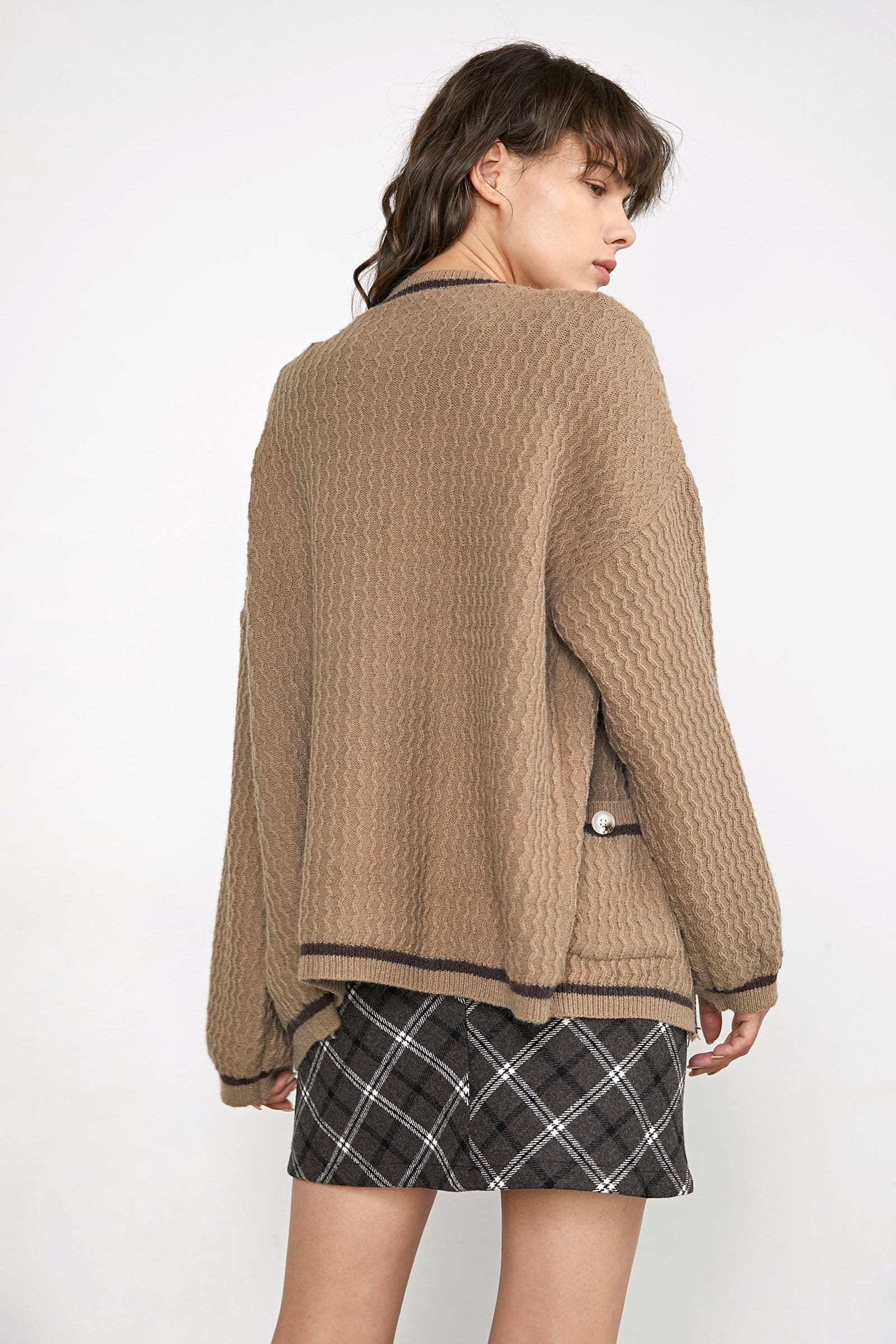 Keoni Tan Contrast Cardigan