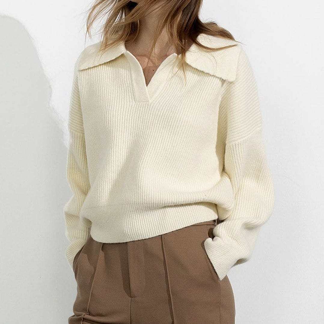 Henrietta Ivory Collared Sweater