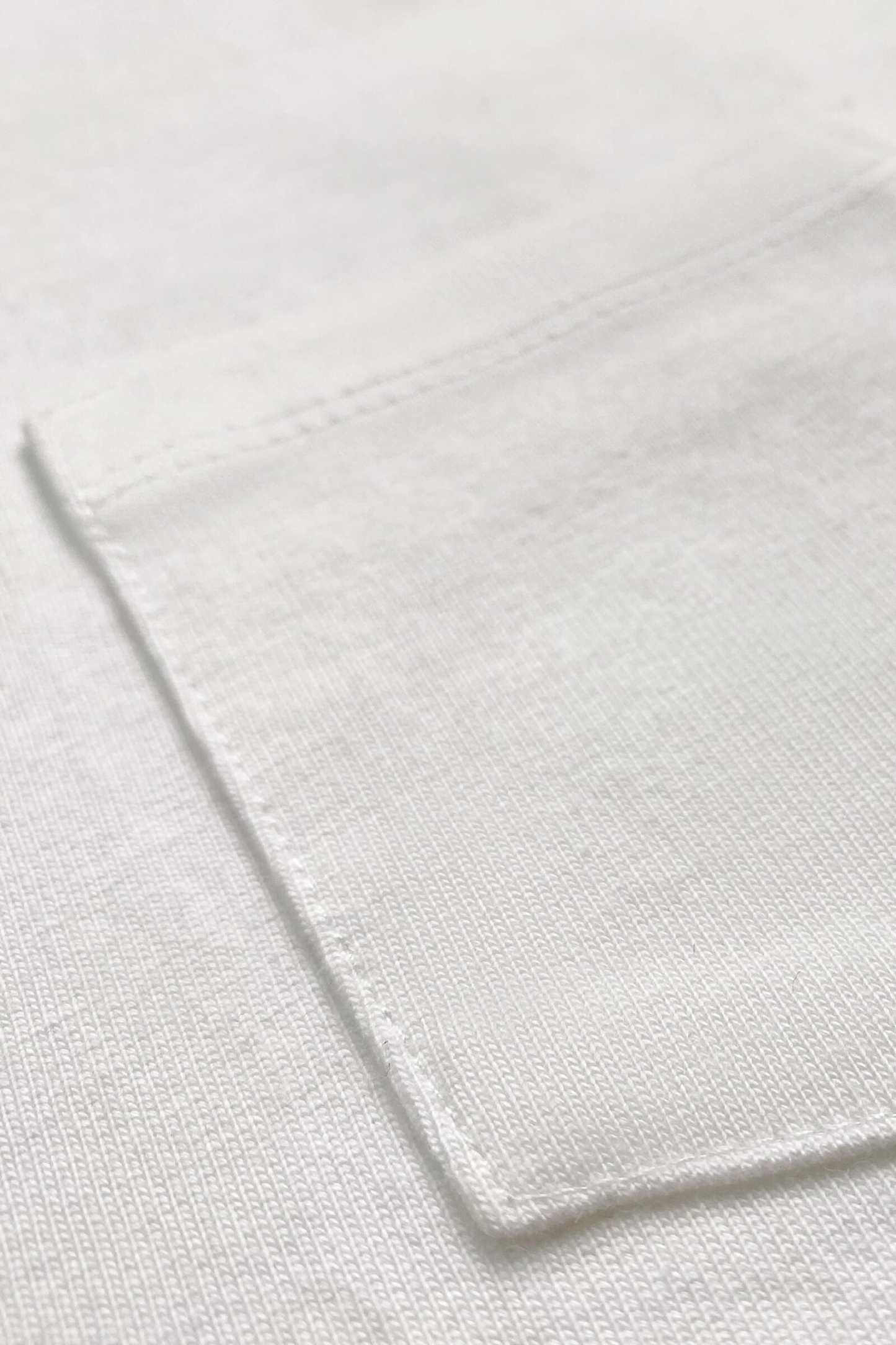 Women’s White Chest-Pocket Cotton T-Shirt