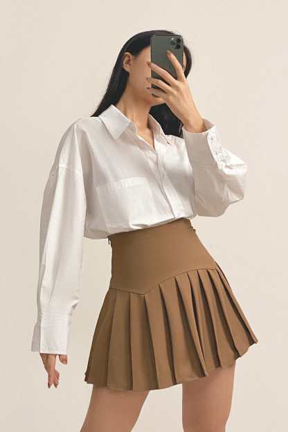 Peru Pleated High Rise Mini Skirt