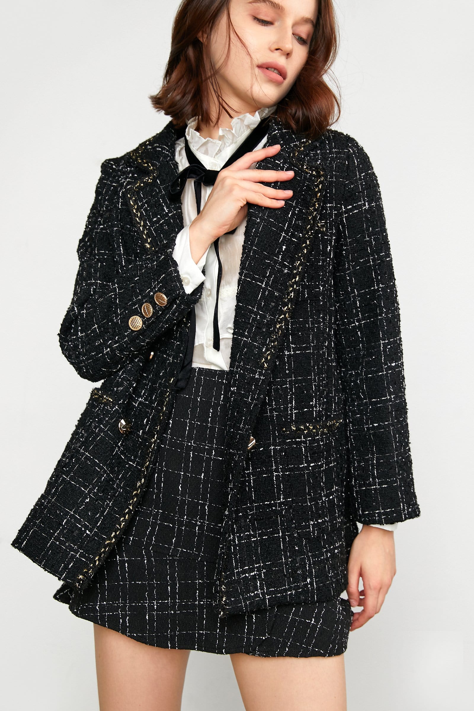 Abbas Black Double-Breasted Coat