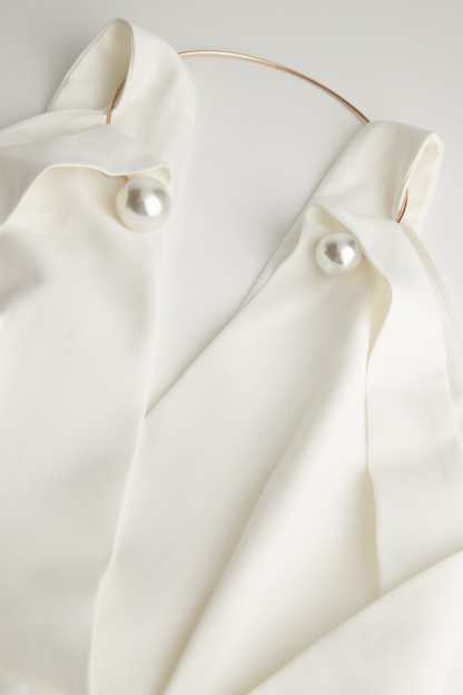 White Sleeveless Metal Ring Halter Mini Dress