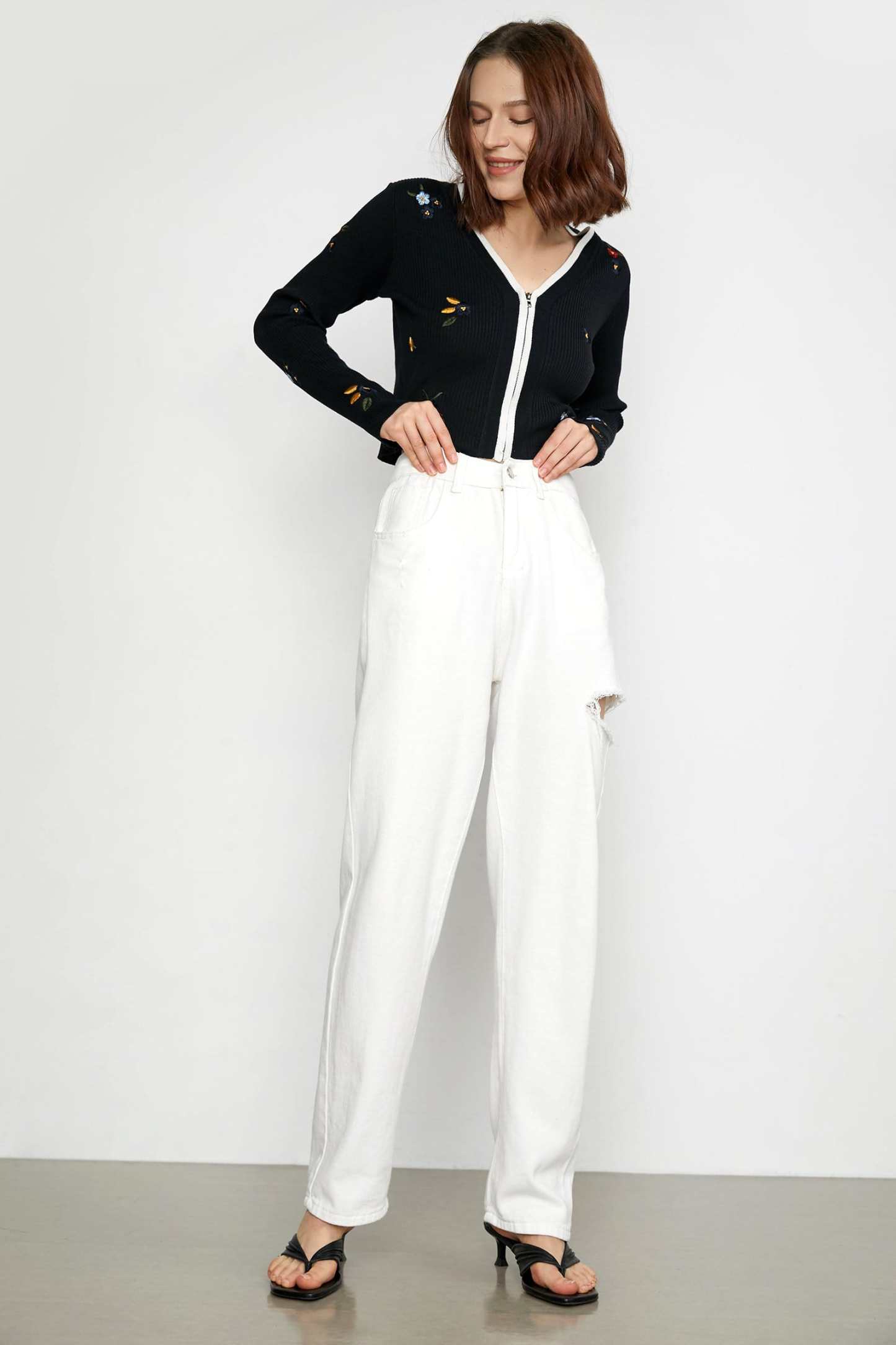Gillespie Black Contrast Trim Cardigan