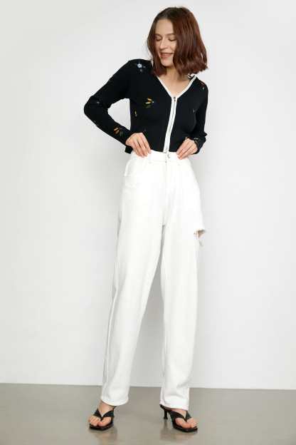 Gillespie Black Contrast Trim Cardigan