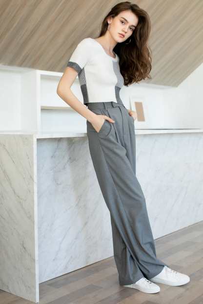 Business Essential Grey Wide Slacks
