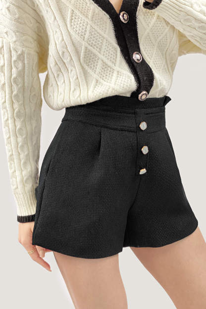 Beige Contrast V-Neck Knitted Cardigan