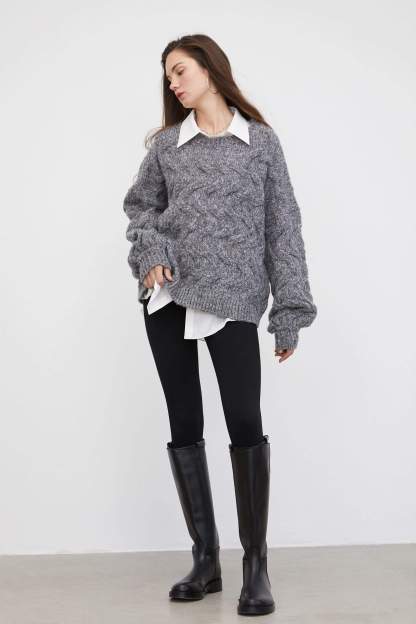 Maeve Charcoal Chunky Sweater