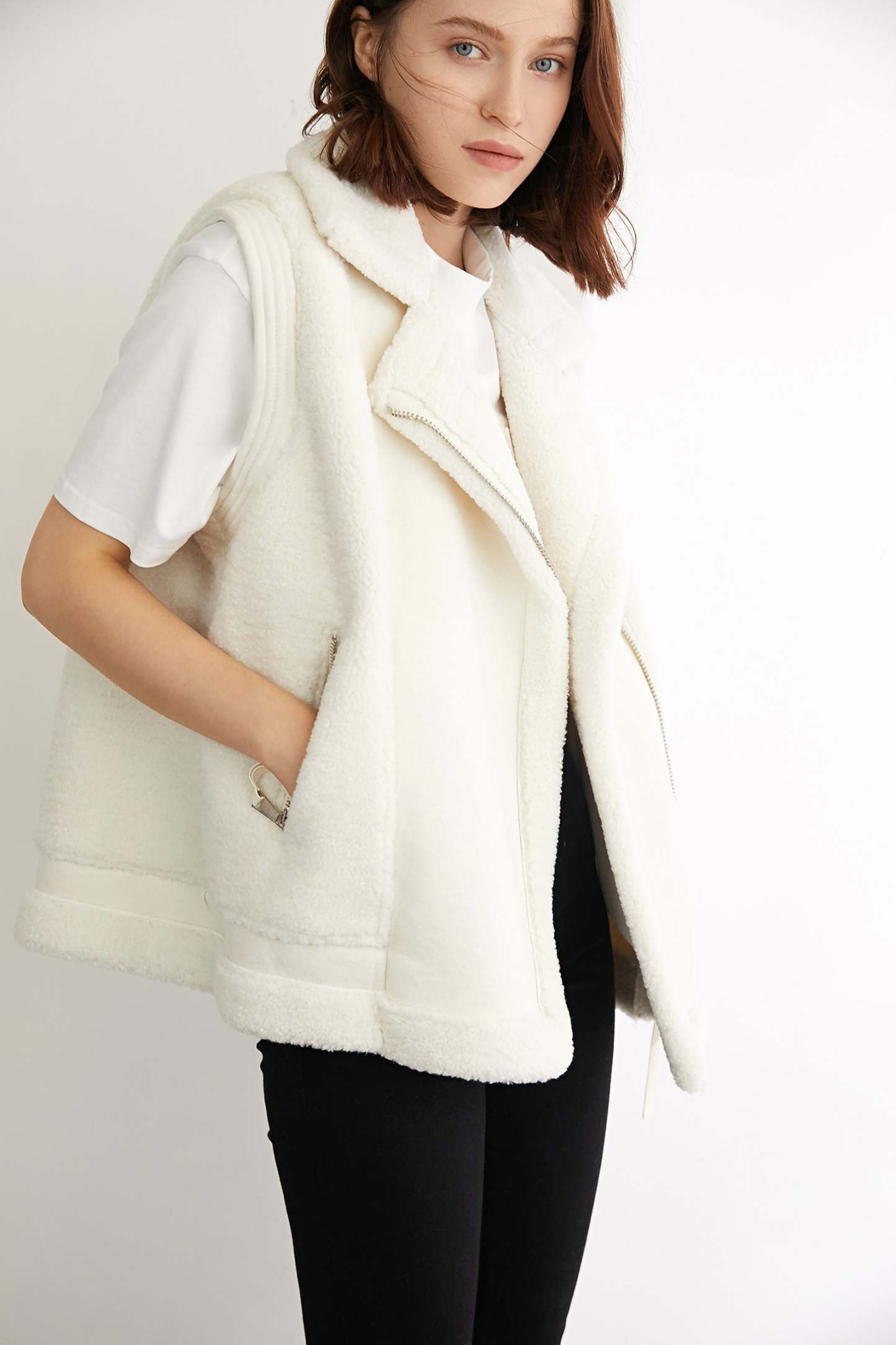Evans Beige Teddy Vest