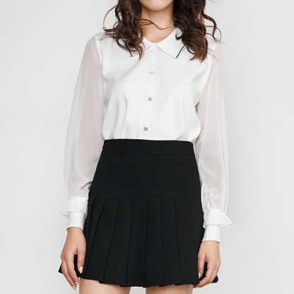 Malika White Long Sleeve Blouse