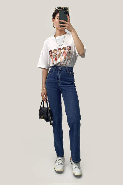 White Relaxed Fit Graphic T-shirt