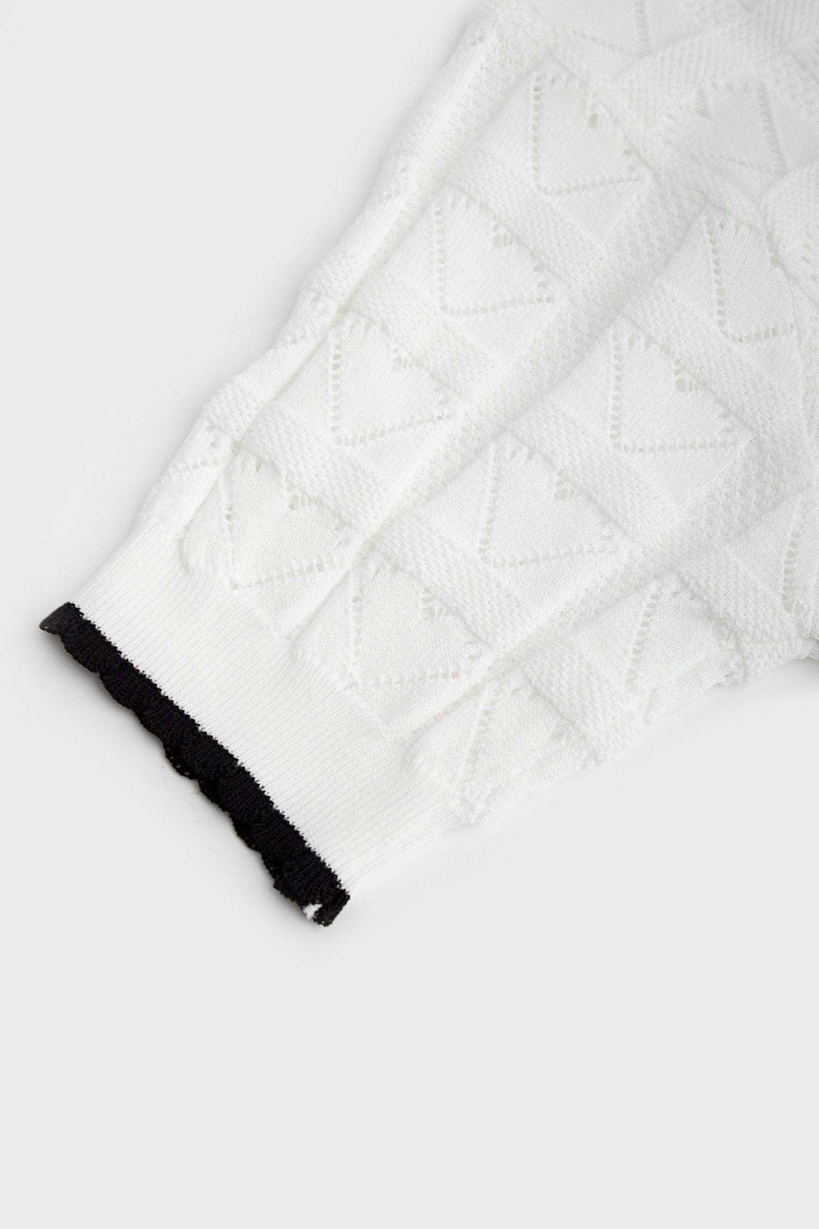 Cayden White Contrast Sweater