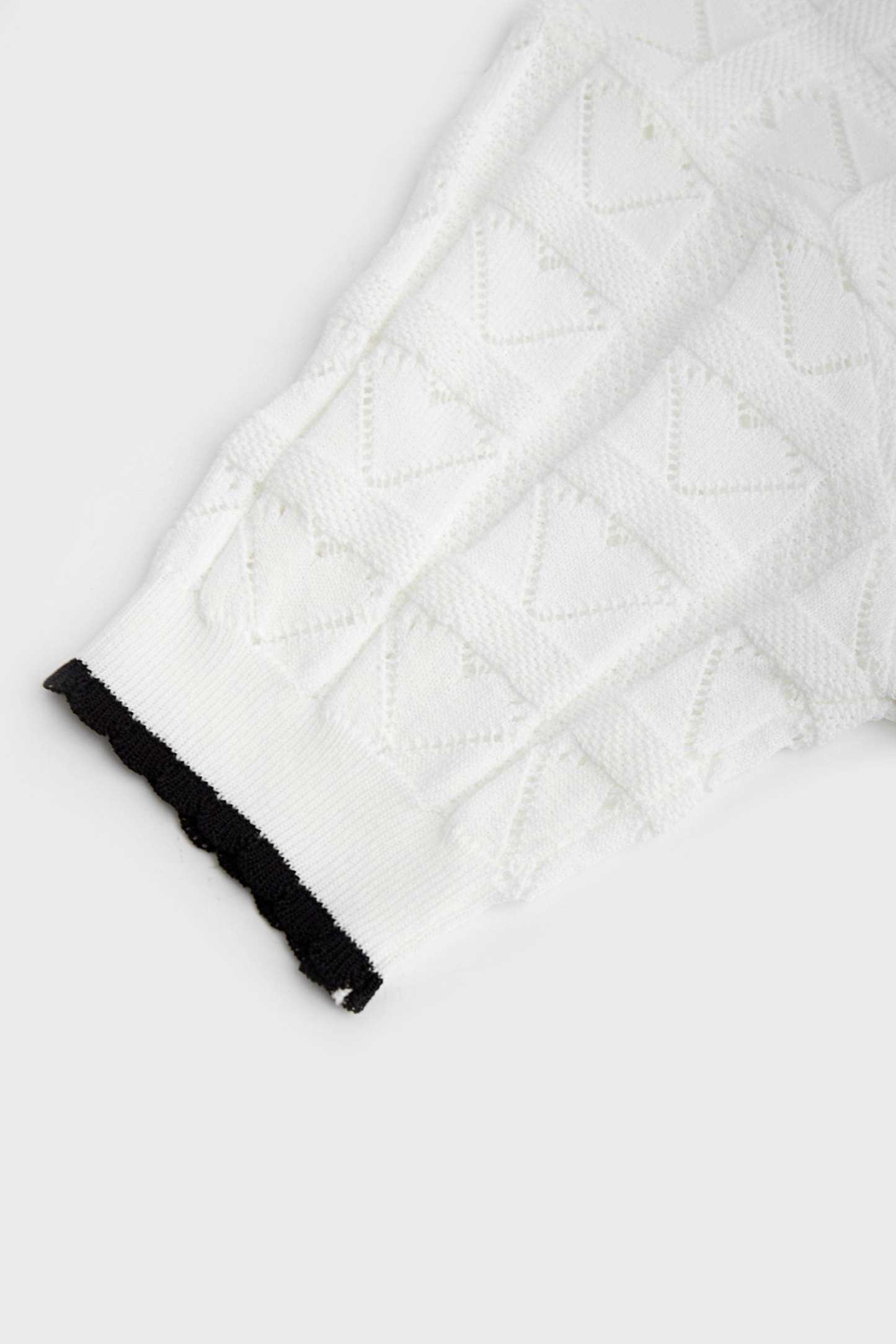 Cayden White Contrast Sweater