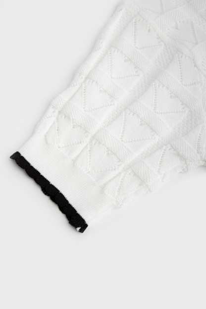 Cayden White Contrast Sweater