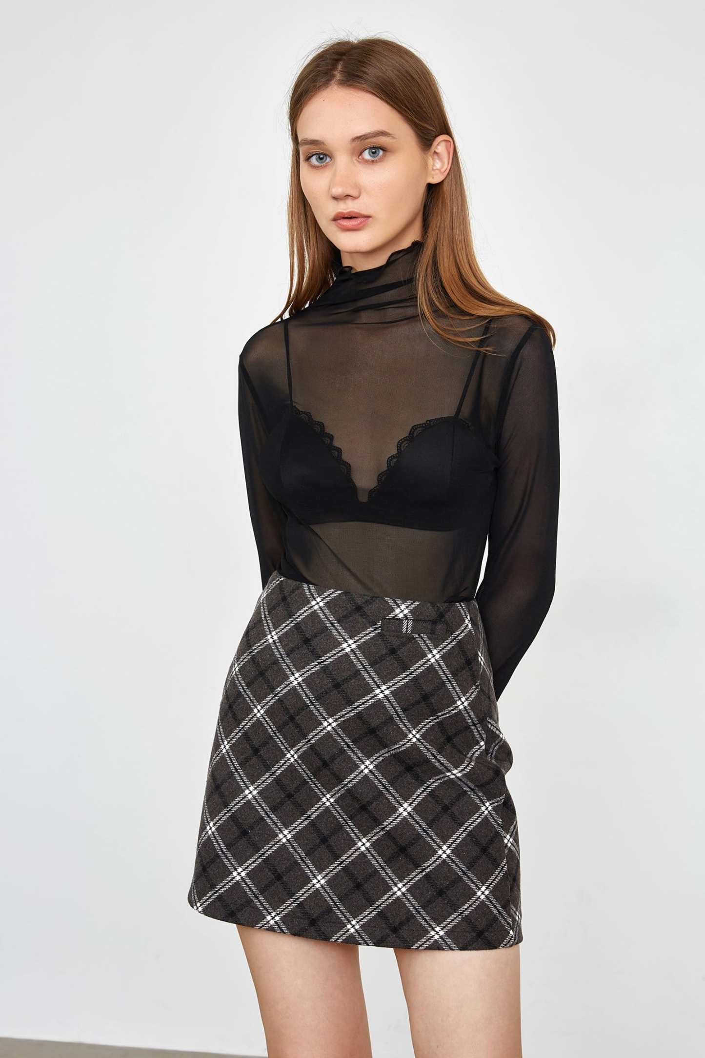 Alessi Black Semi-Sheer Blouse