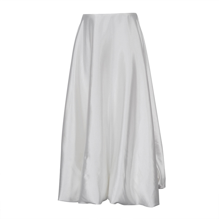 Summer New Balloon Skirt Fashion Casual Simple Solid Color Paired High Waist Puffy Skirt Half Skirt