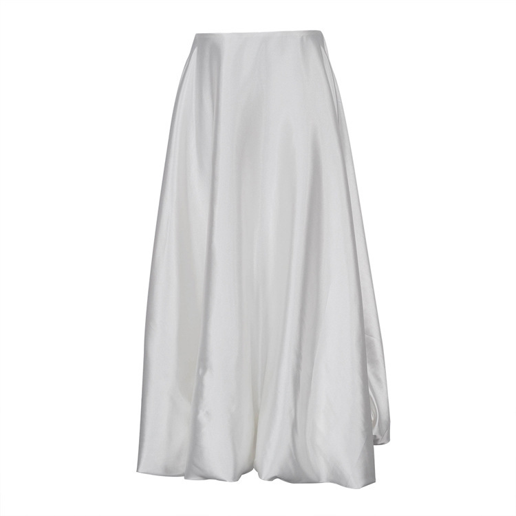 Summer New Balloon Skirt Fashion Casual Simple Solid Color Paired High Waist Puffy Skirt Half Skirt