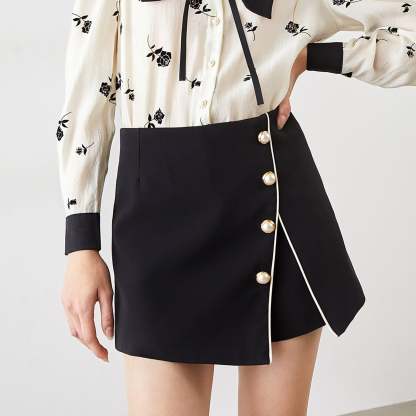 Zahara Black Contrast Skirt