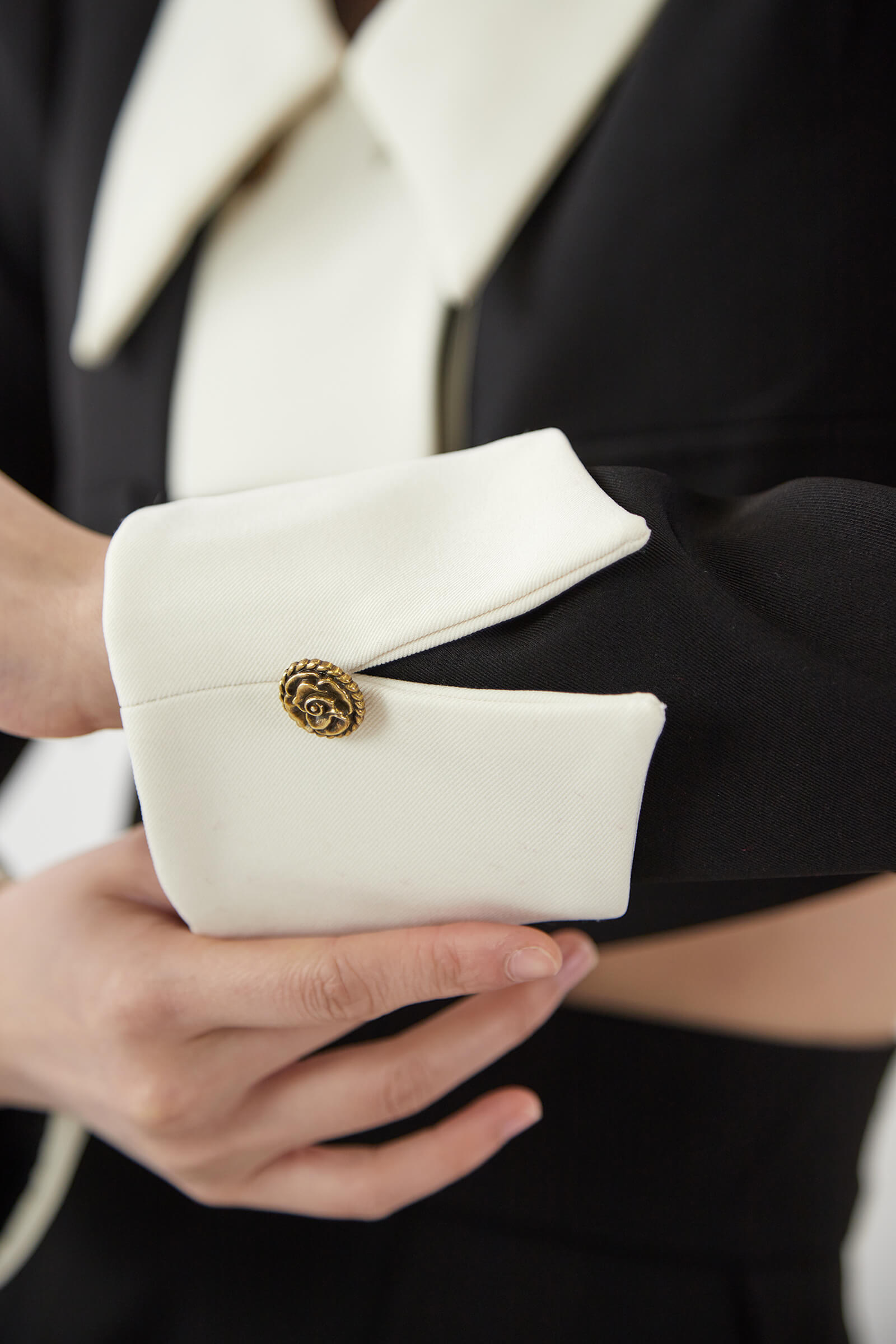 Black Frenchy Double-Breasted Cropped Blazer