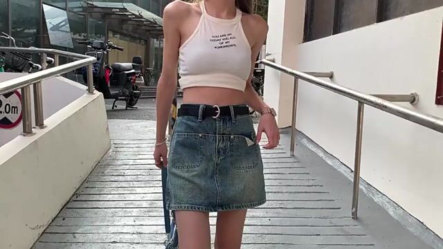 Denim blue skirt
