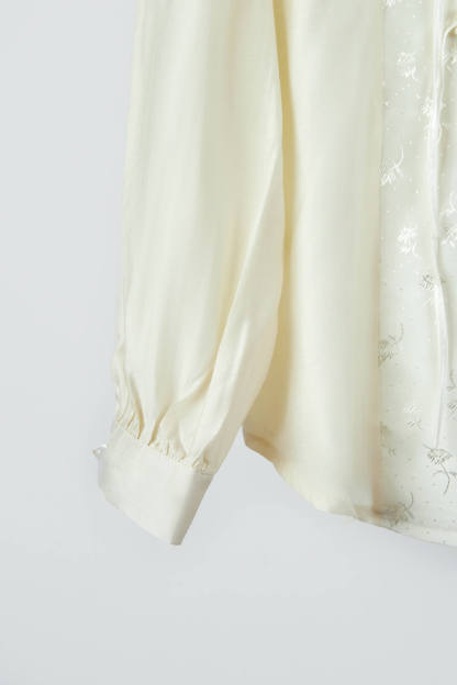 Beige Chinese Splice Buckle Shirt