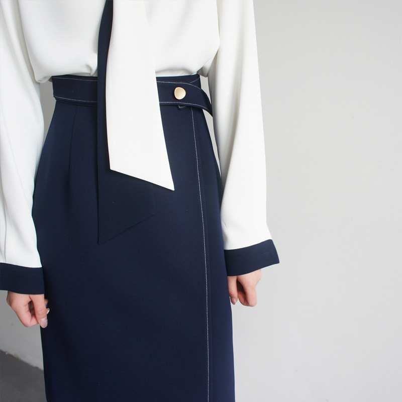 asymmetrical layer button wide leg dress pants Asymmetric Layer Button Straight Leg Dress Pants