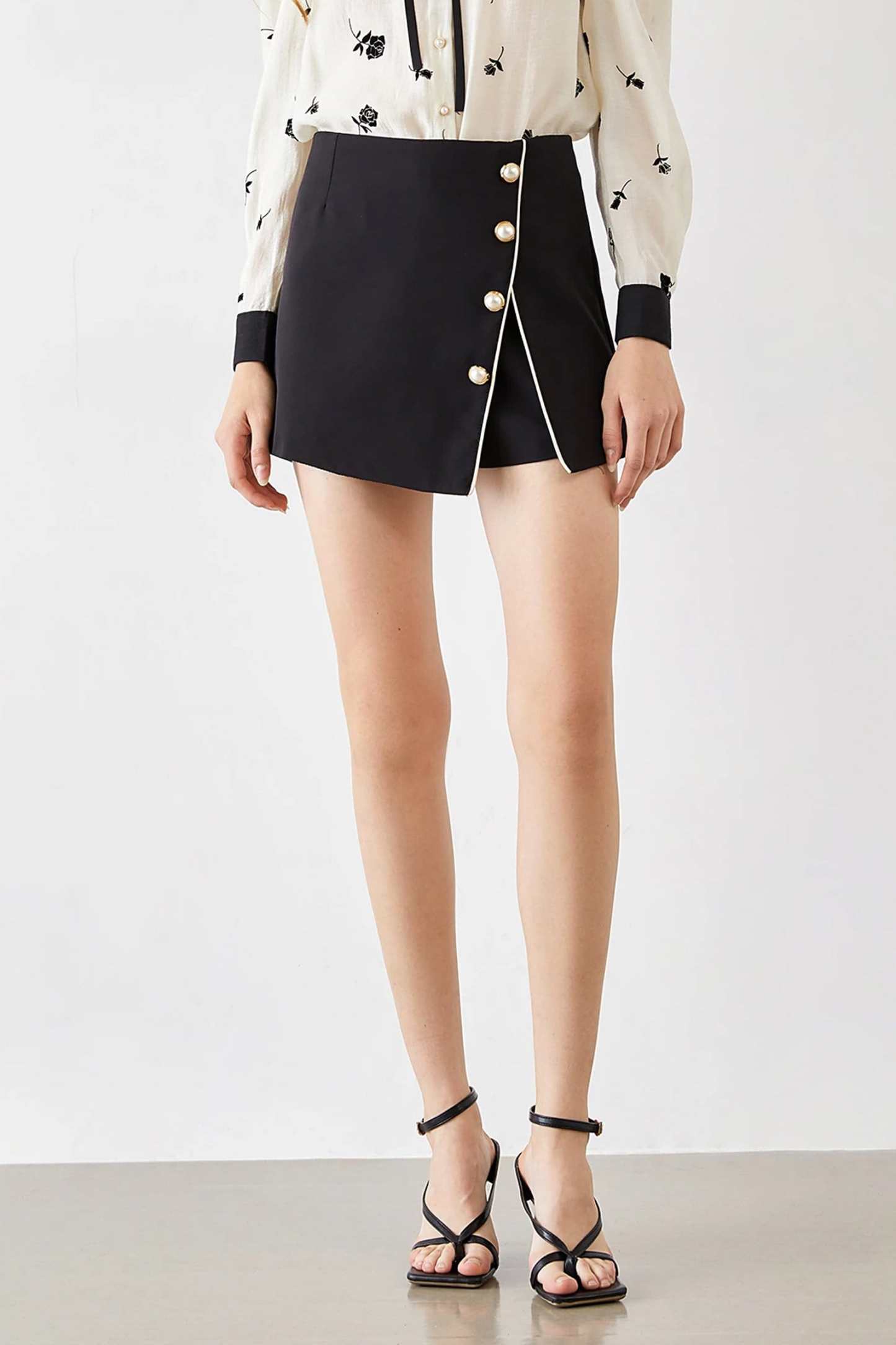Zahara Black Contrast Skirt