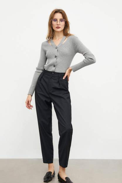Grey Button-Up Cardigan